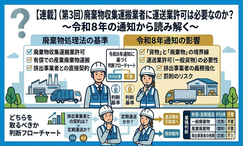 連載 第3回 廃棄物収集運搬業者に運送業許可は必要か 令和8年の通知から読み解く